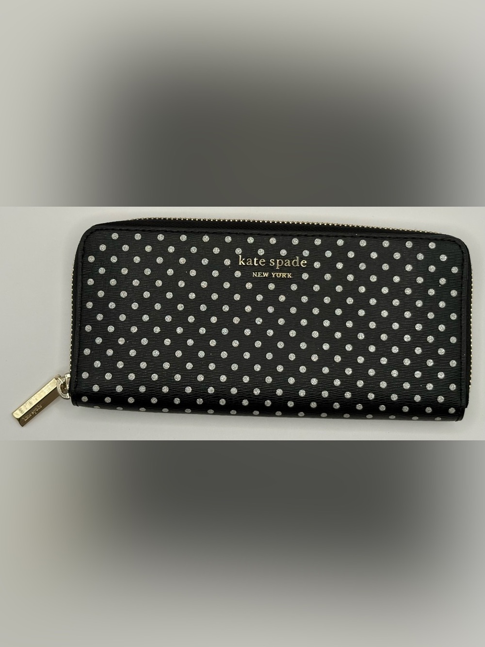 Kate Spade Spencer Metallic Dot Slim Continental Wallet, Black